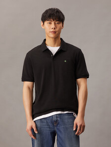 Cotton Piqué Polo Shirt, Black, hi-res
