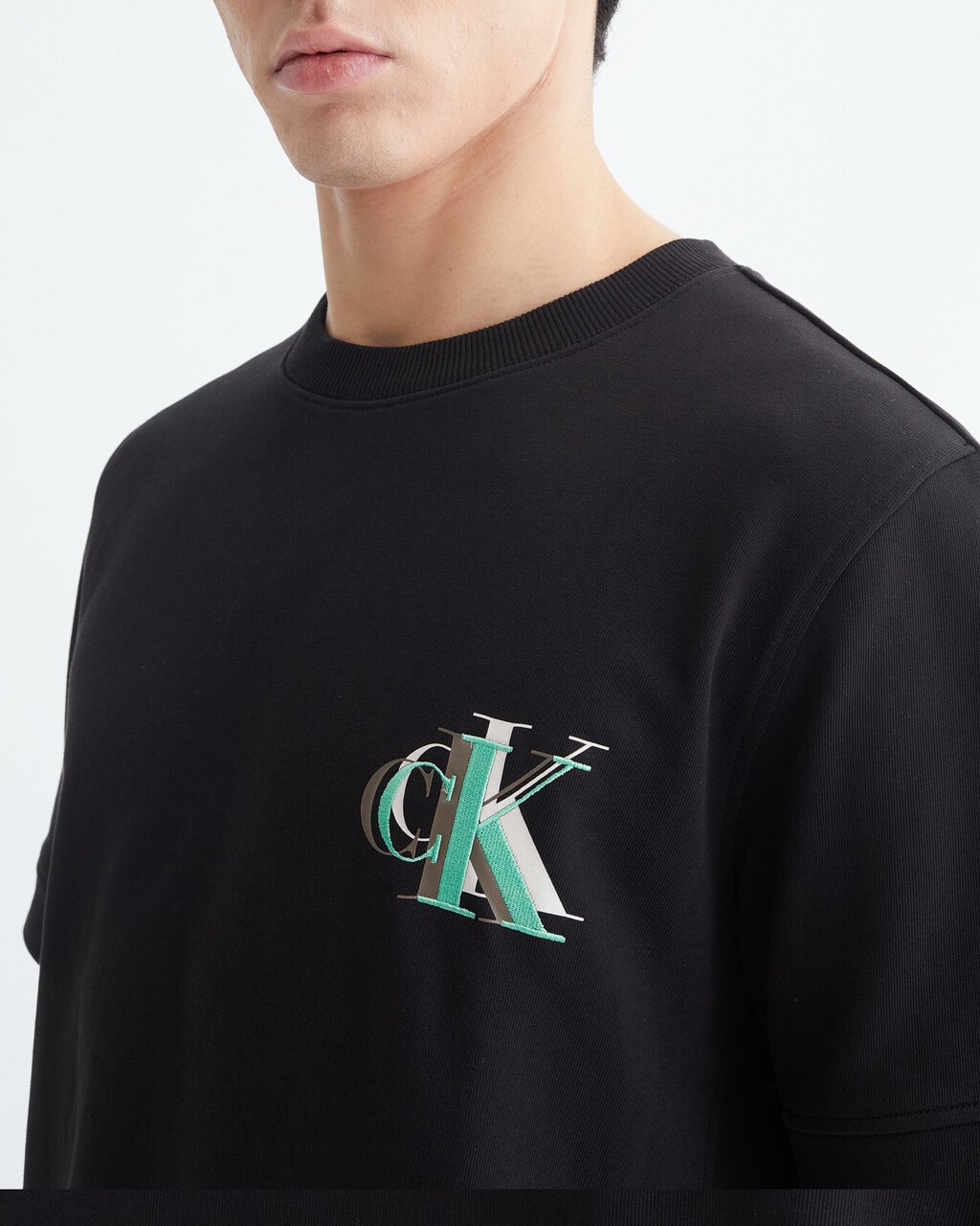 Infinite Cool Monogram Short Sleeve Sweatshirt, Ck Black, hi-res