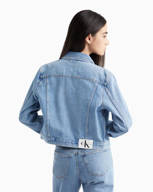 Sustainable Cropped 90S Denim Jacket, 080A STONE BLUE, hi-res
