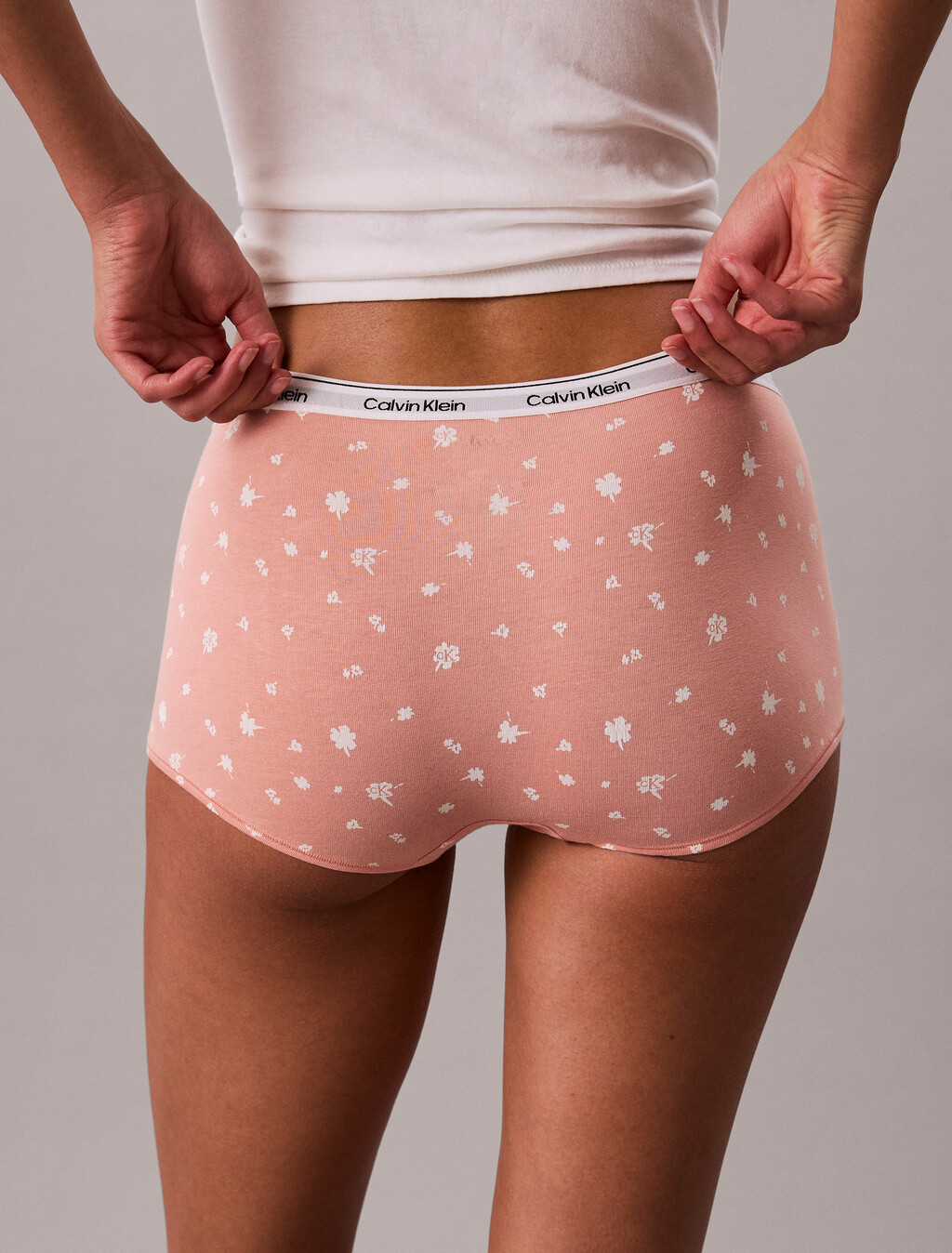 Modern Logo Hipster Panty, Falling Floral Coral Almond, hi-res