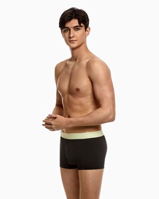 COTTON STRETCH 3 PACK LOW RISE TRUNK, BLACK W CLEMATIS WB/BLACK W GREY HTR WB/, hi-res