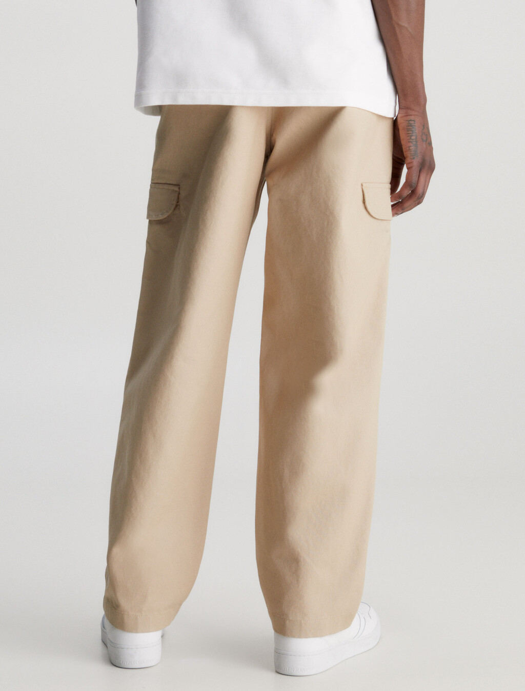Cotton Canvas Cargo Pants, Travertine, hi-res