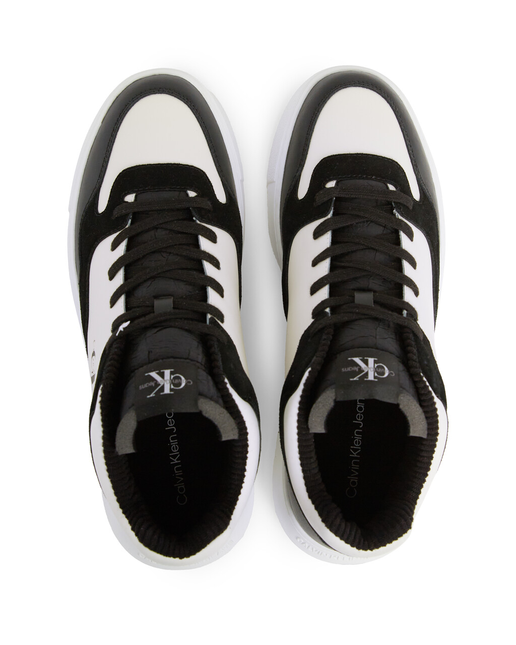 Leather High-Top Trainers, Black/Creamy White, hi-res