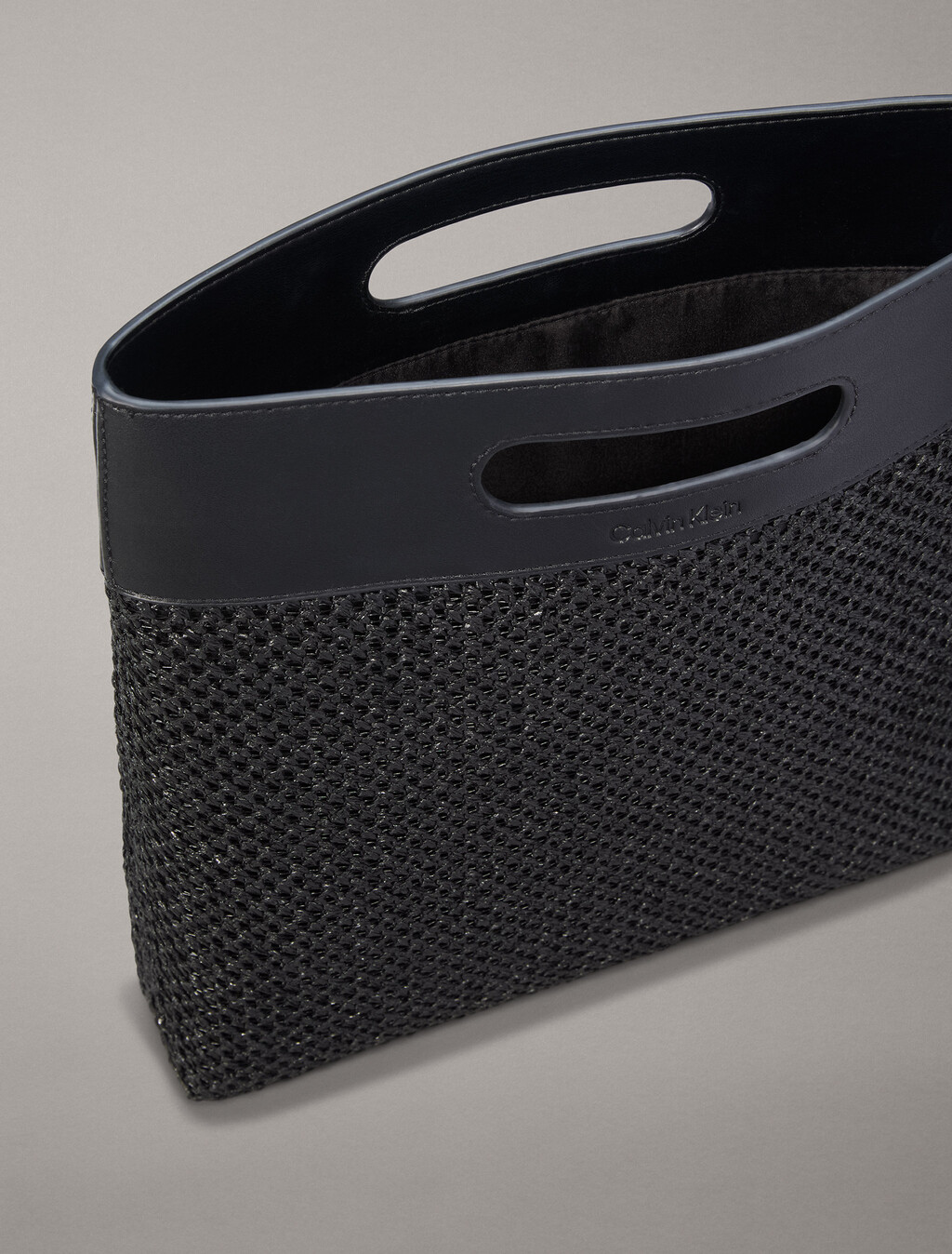 Summer Raffia Cut Out Clutch, BLACK BEAUTY, hi-res