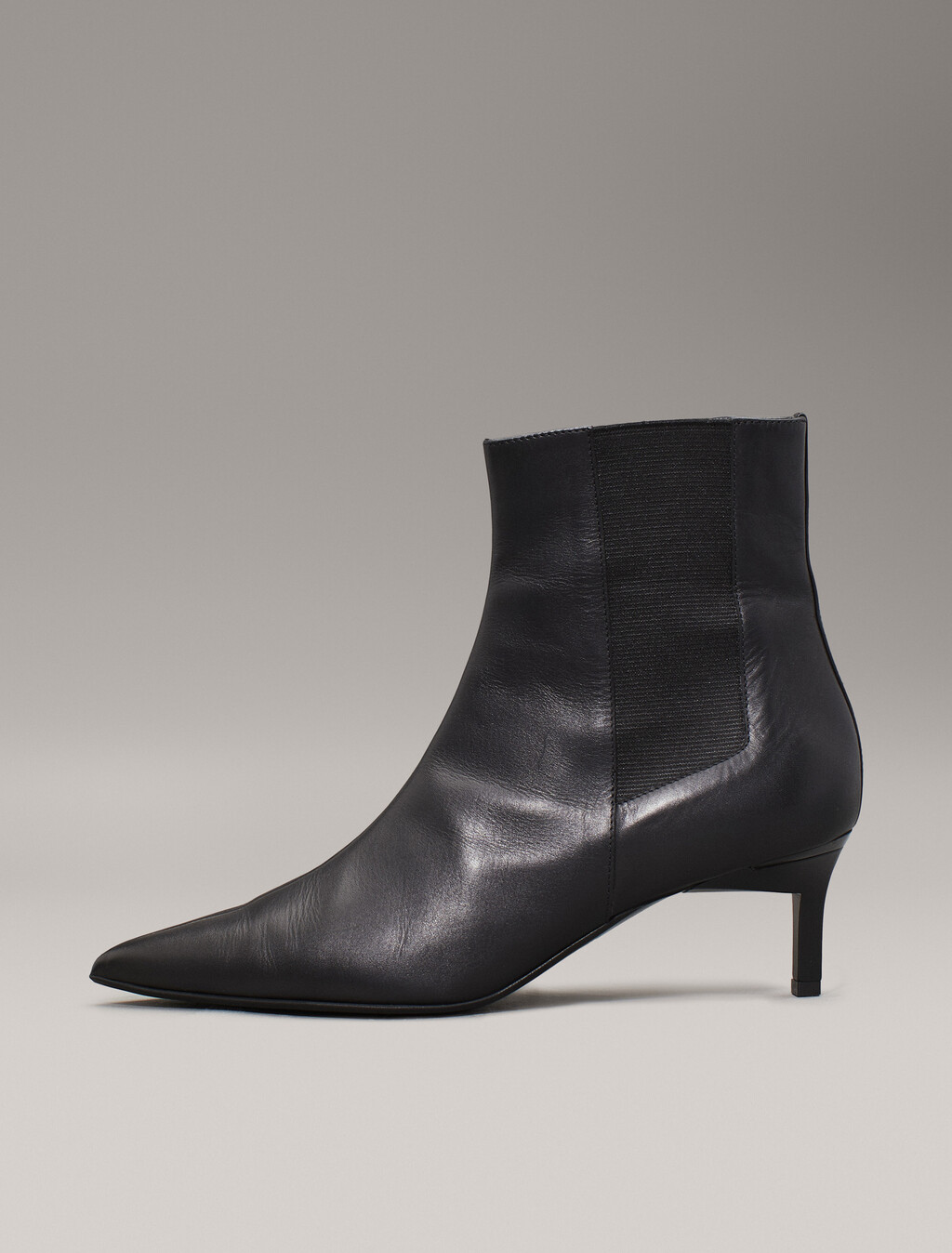 Leather Heeled Chelsea Boots, Ck Black, hi-res