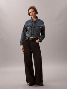 Cropped Denim Jacket, FULTON BLUE, hi-res
