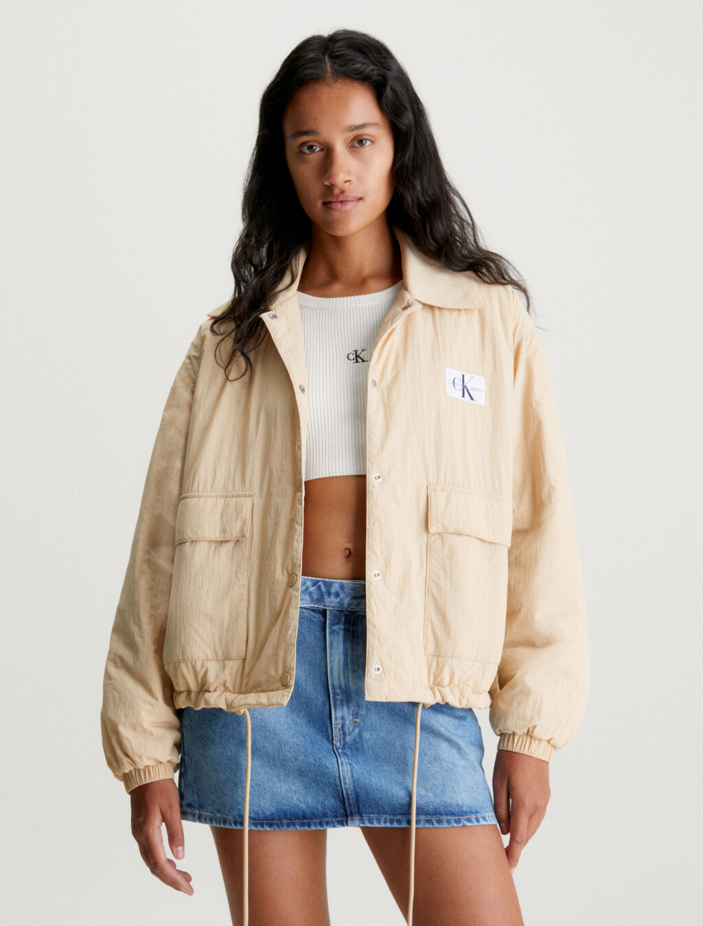 Lightweight Padded Skater Jacket, Warm Sand, hi-res