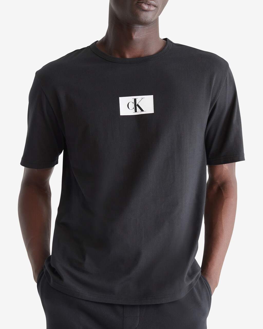 CALVIN KLEIN 1996 SLEEP CREW NECK TEE, Black, hi-res