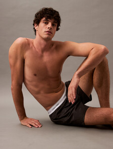 Cotton Poplin Traditional Boxers, 18687 SPACED LOGO+BLACK, hi-res