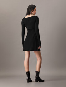 2 In 1 Rib Knit Dress, Ck Black, hi-res