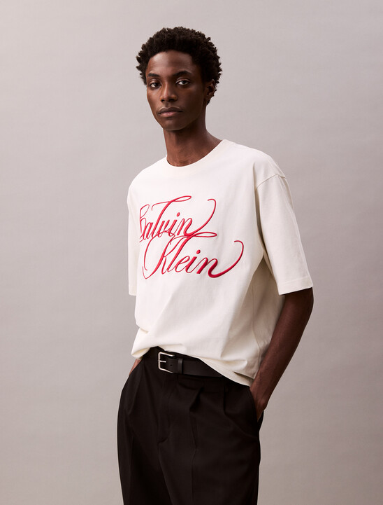Cotton Relaxed Embroidered Graphic Tee