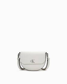 CKJ Minimal Monogram Saddle Bag, BRIGHT WHITE, hi-res