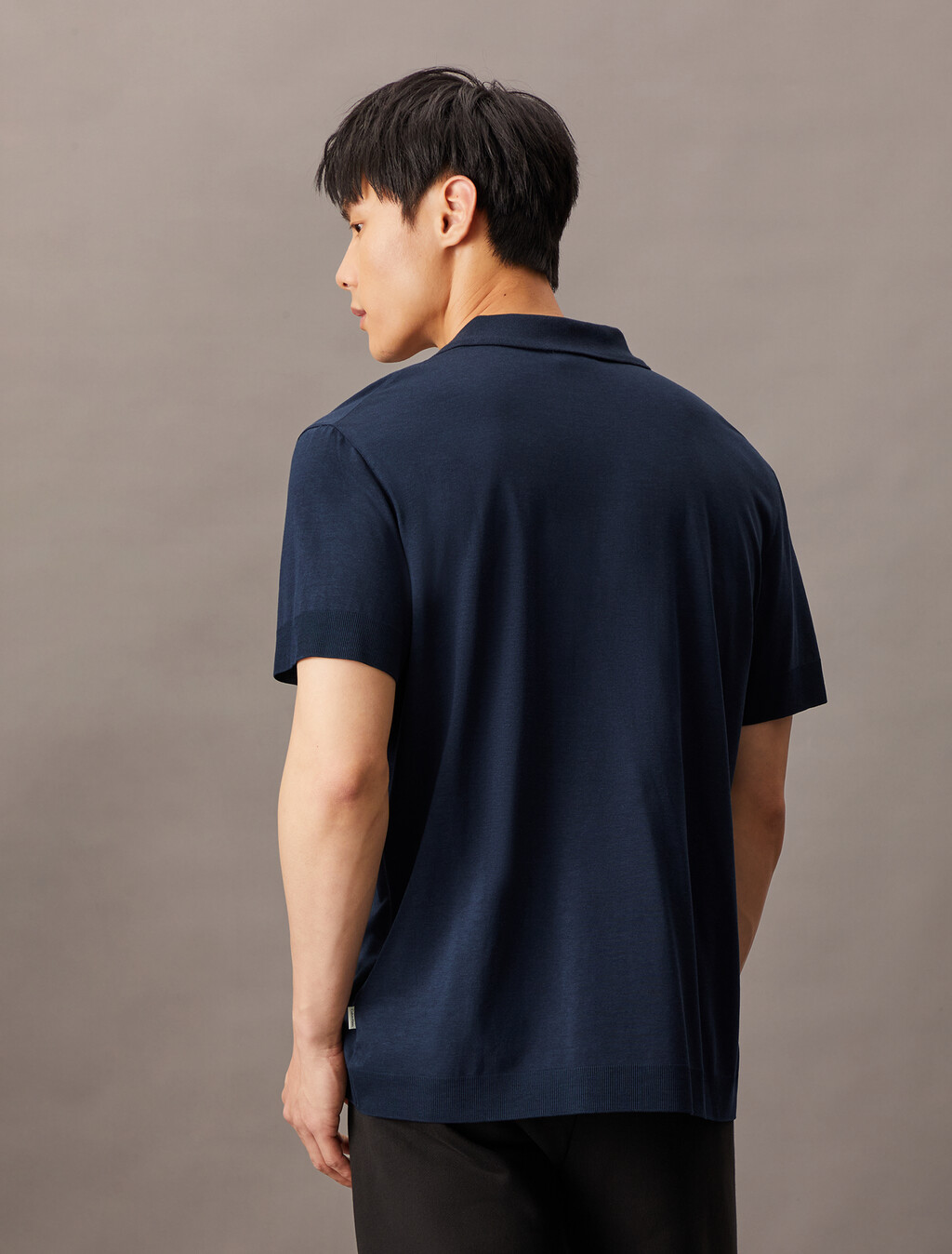 Fine Knit Lyocell Blend Polo Shirt, Dark Sapphire, hi-res