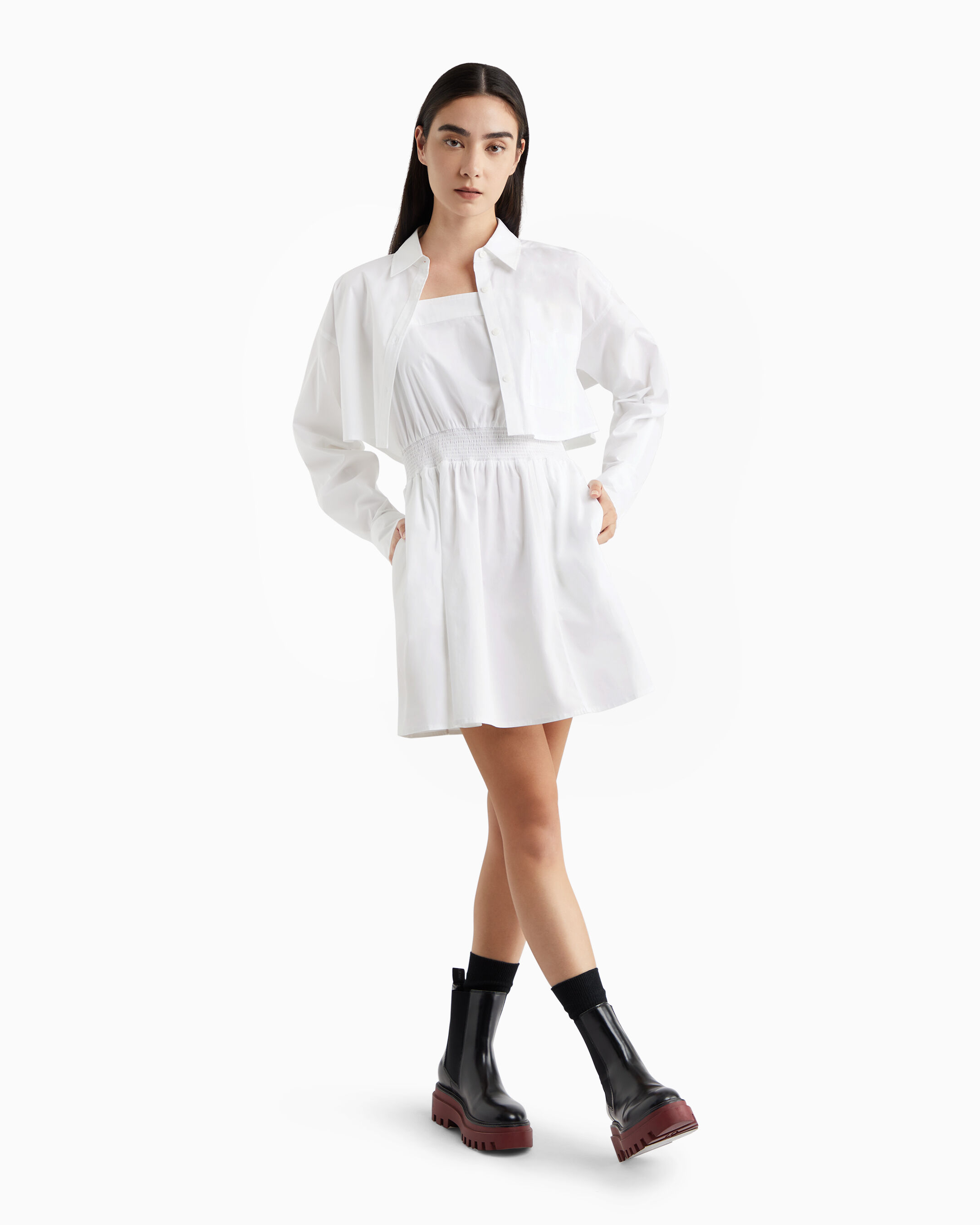 Modern Metals Shirt Dress with Logo Charm white Calvin Klein Malaysia