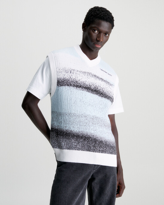 Cotton Jacquard Knit Vest