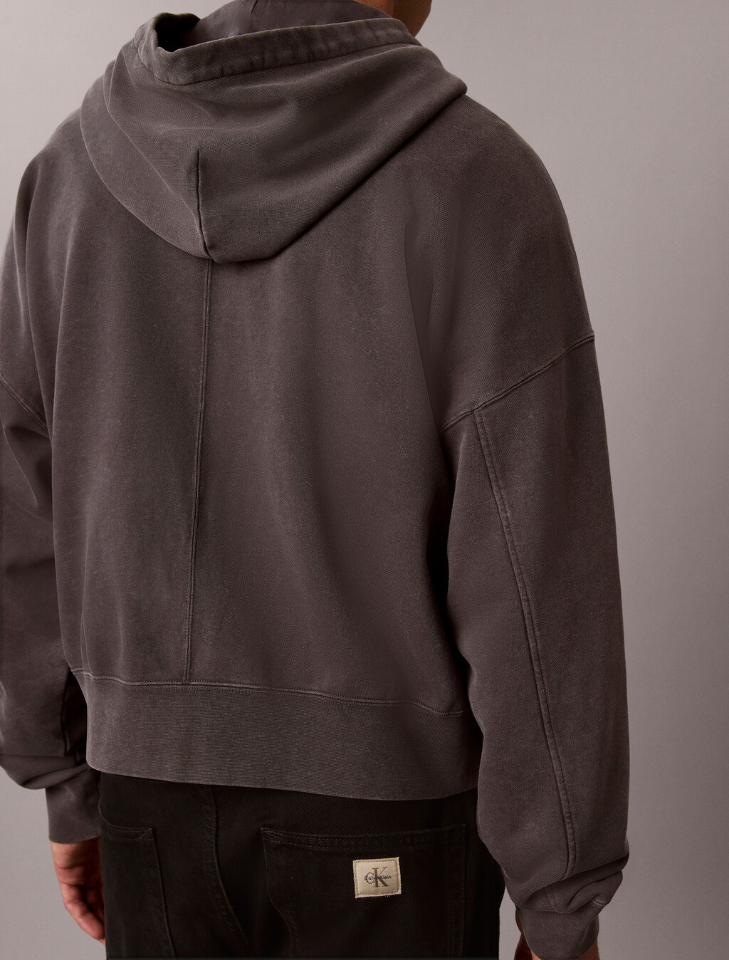 Garment-Dyed Boxy Zip-Up Hoodie, Volcanic Ash, hi-res