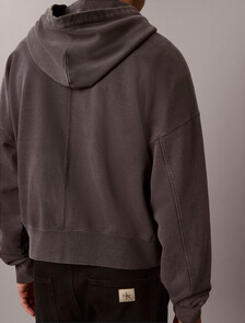 Garment-Dyed Boxy Zip-Up Hoodie, Volcanic Ash, hi-res