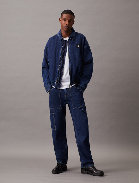 Relaxed Denim Bomber Jacket