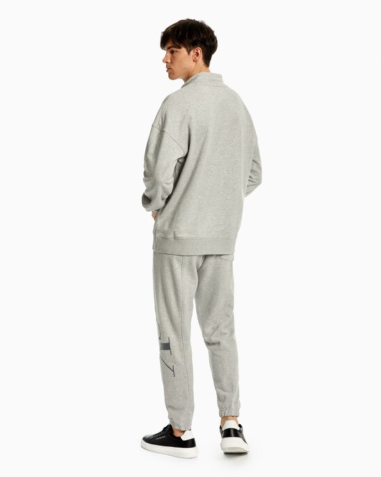 TWO TONE MONOGRAM FUNNEL NECK SWEATSHIRT