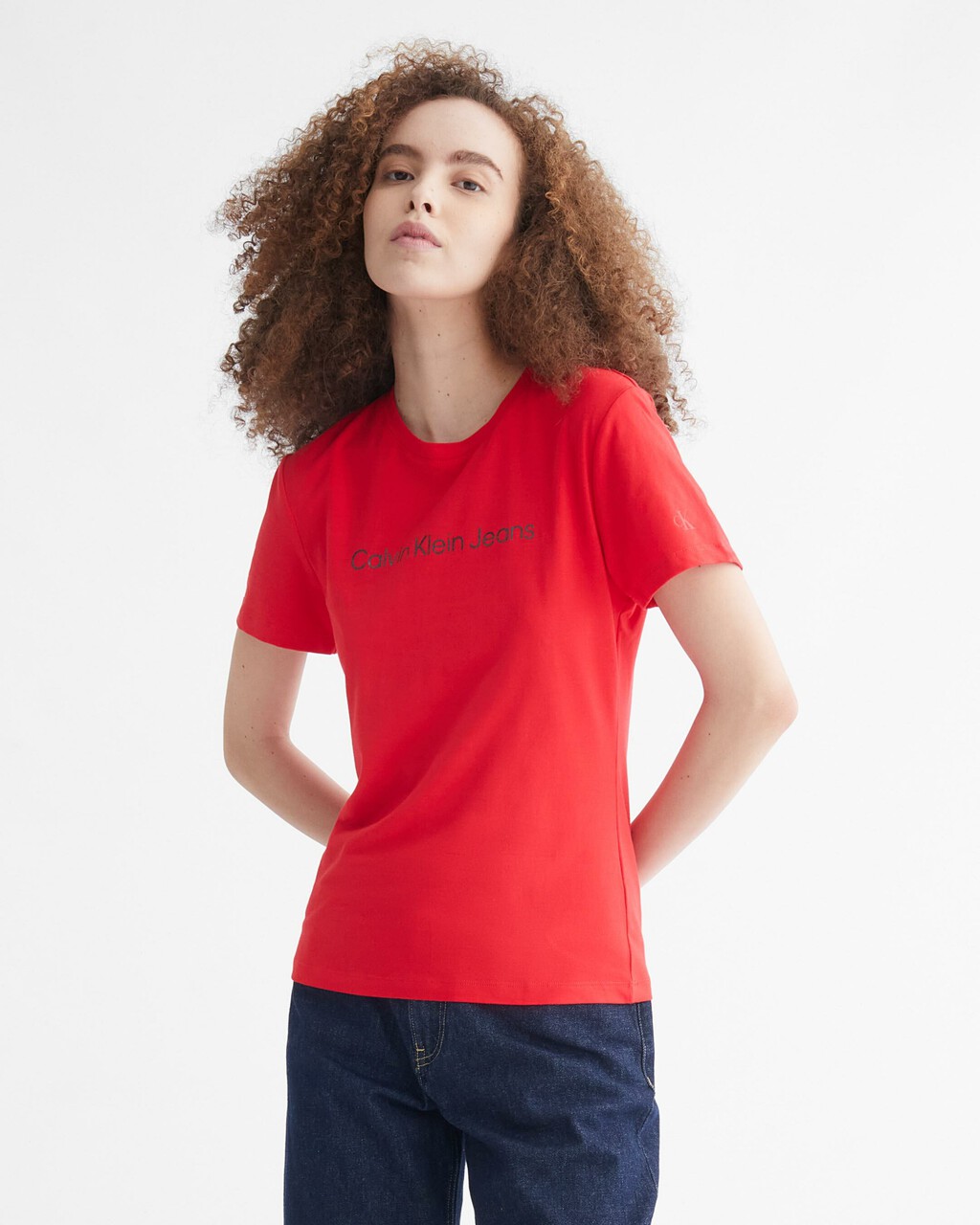 SHRUNKEN INSTITUTIONAL LOGO TEE, CANDY APPLE, hi-res