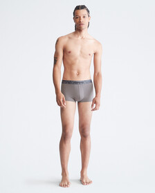 Embossed Icon Microfiber Low Rise Trunks, Clay Grey, hi-res