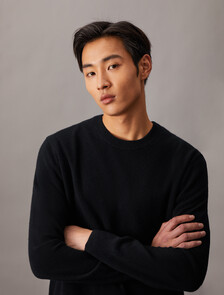 Classic Cashmere Crewneck Sweater, Black, hi-res