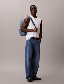 Denim Logo Jacquard Backpack, Denim JQD Medium Wash, hi-res