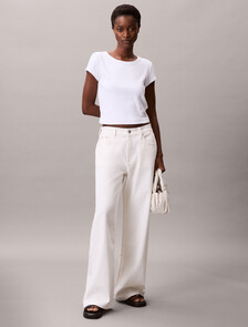 Cotton Stretch Rib Baby Tee, Brilliant White, hi-res