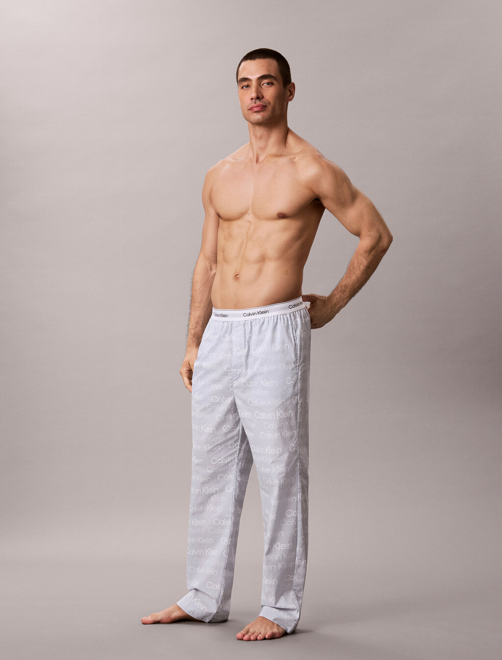 Cotton Poplin Sleep Pants, 21691 Sequin Logo Plein Air, hi-res