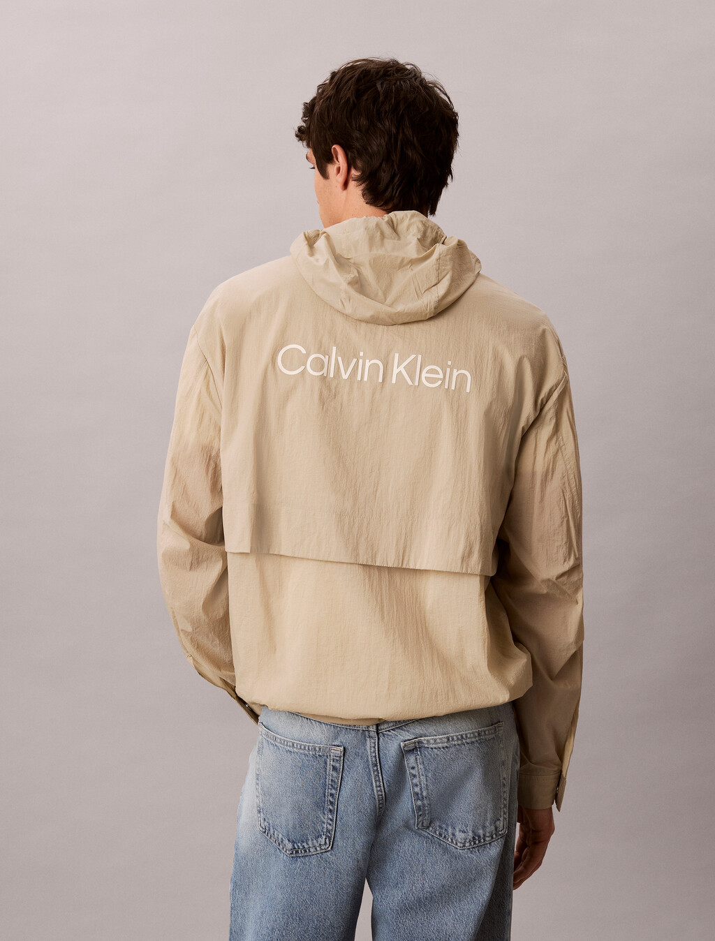 Lightweight Packable Nylon Windbreaker, Plaza Taupe, hi-res