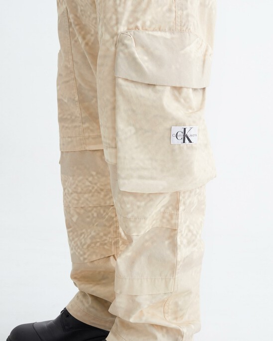Wide Leg Printed Cargo Pants