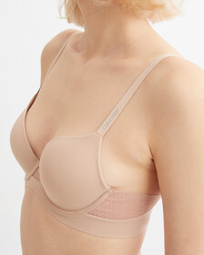 MESH LACE LIGHTLY LINED DEMI BRA, Cedar, hi-res