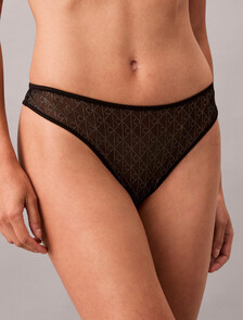 Unlined Triangle Bra - Emblem Mesh, Black, hi-res