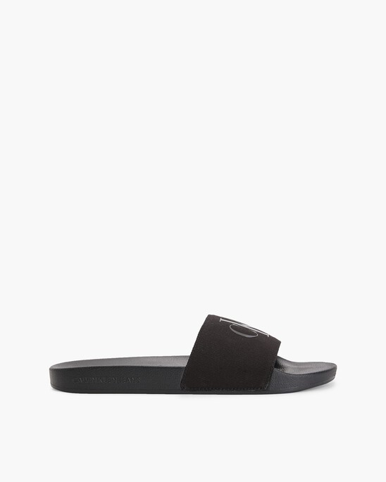 MONOGRAM COTTON SLIDES