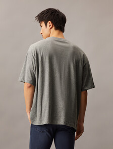 Calvin Logo Crew Neck Tee, Medium Grey Heather, hi-res