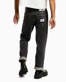 90S STRAIGHT TWO TONE BLACK JEANS, Washed Black Blocked, hi-res