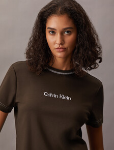 Embroidered Logo Graphic Slim T-Shirt, Brown Cork, hi-res