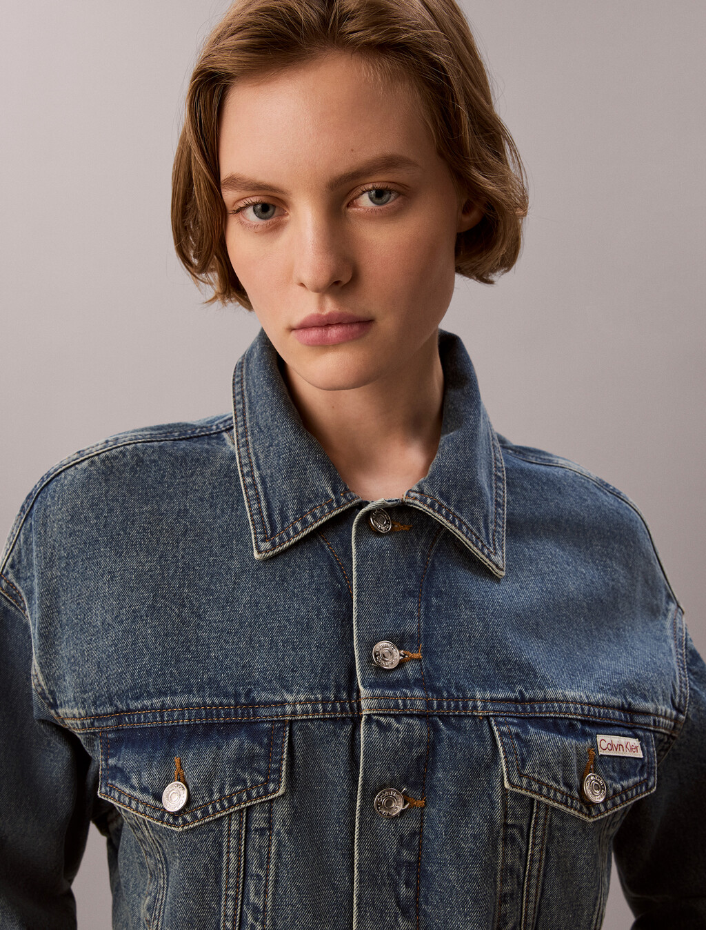 Cropped Denim Jacket, FULTON BLUE, hi-res