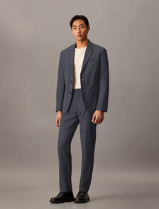 Refined Wool Slim Blazer, Grey Heather, hi-res