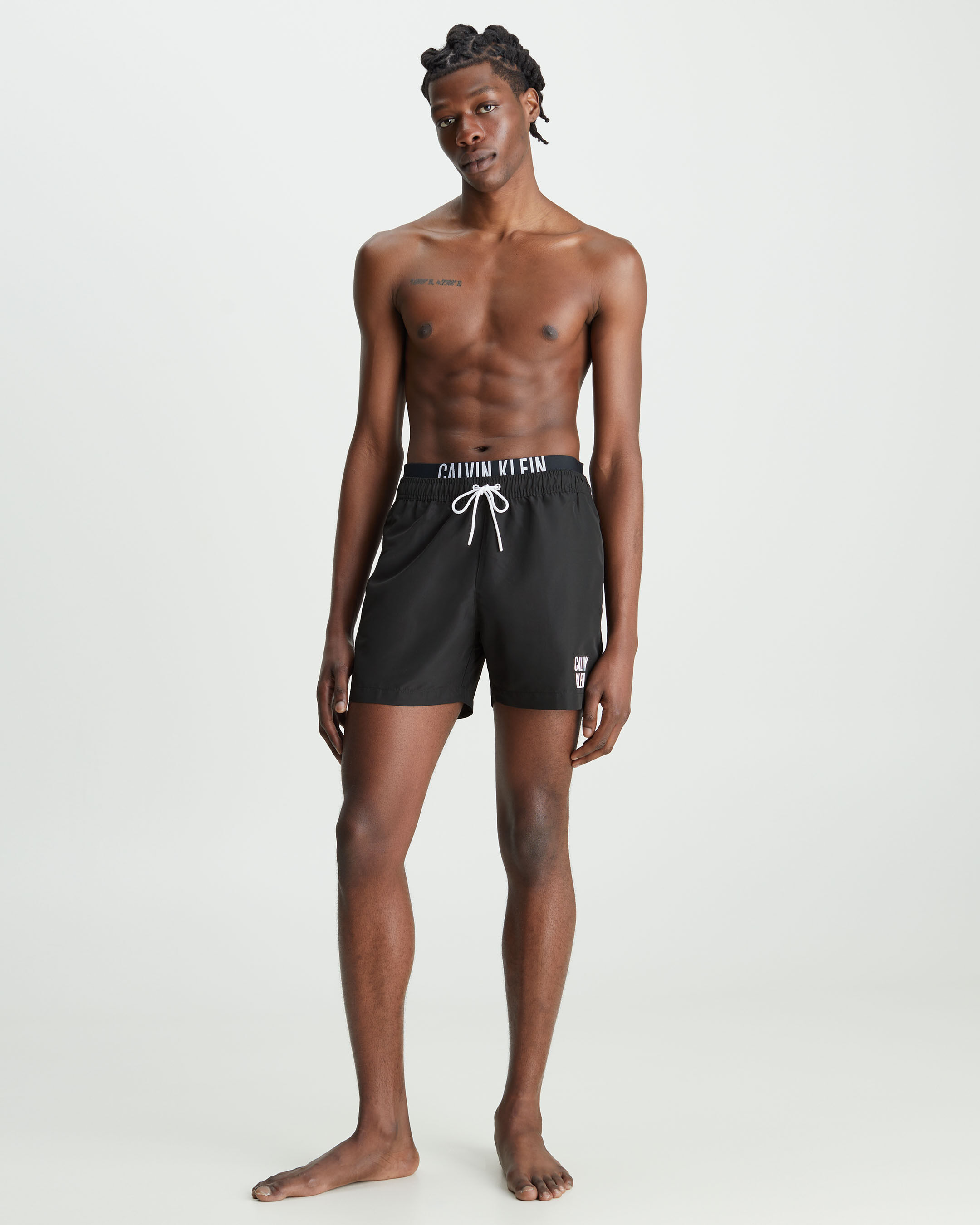 Double Waistband Medium Swim Trunks black Calvin Klein Malaysia