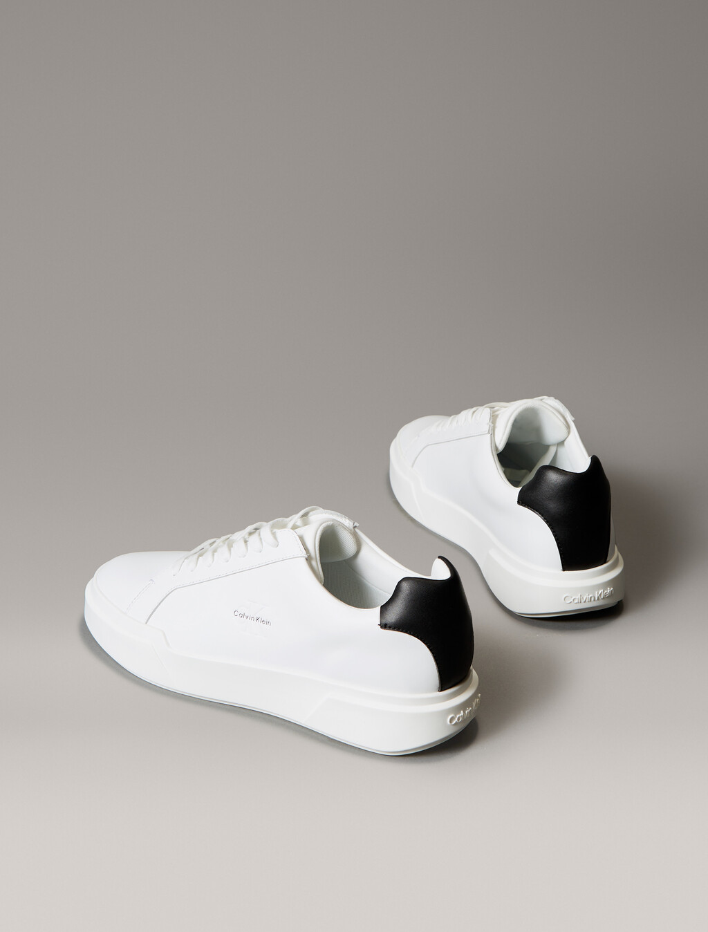 Leather Durable Traction NYC Trainers, Bright White/Black, hi-res