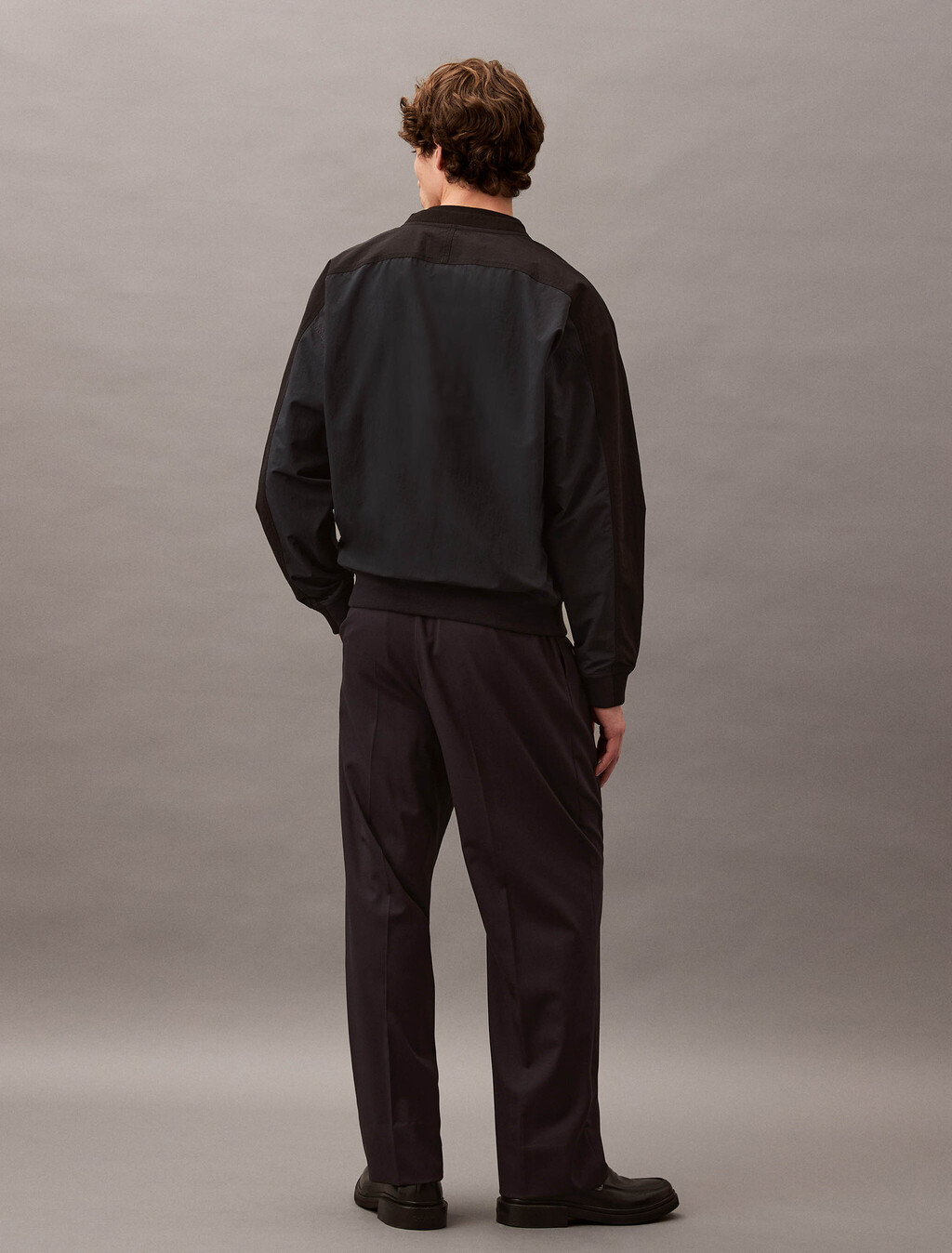 Wool Straight Pleated Trousers, Vulcan, hi-res