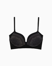 Invisibles Lace Push Up Plunge Bra, Black, hi-res