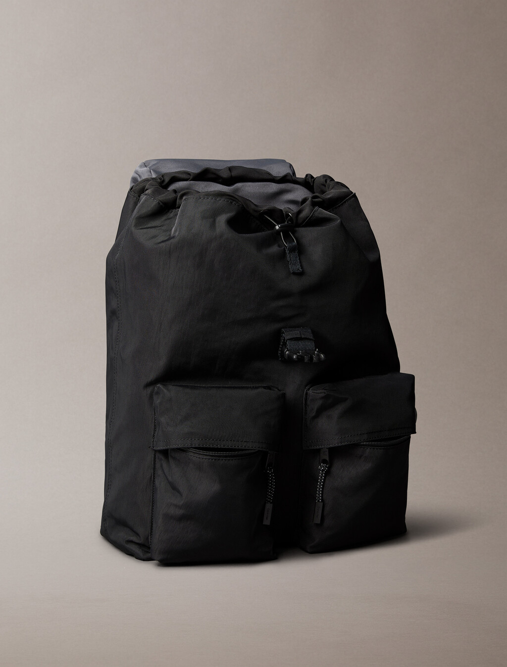 Nylon Monogram Logo Top Flap Backpack, Black, hi-res