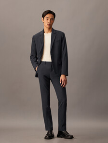 Refined Wool Blend Pinstripe Slim Trouser, Charcoal Heather, hi-res