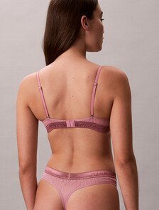 Lightly Lined Demi Bra - Icon Logo Lace, Soft Mauve, hi-res