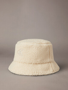 Small Monogram Fleece Bucket Hat, BIRCH SHERPA, hi-res