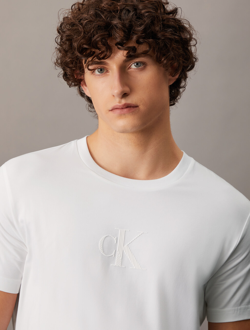 Monogram Slim Tee, Bright White, hi-res