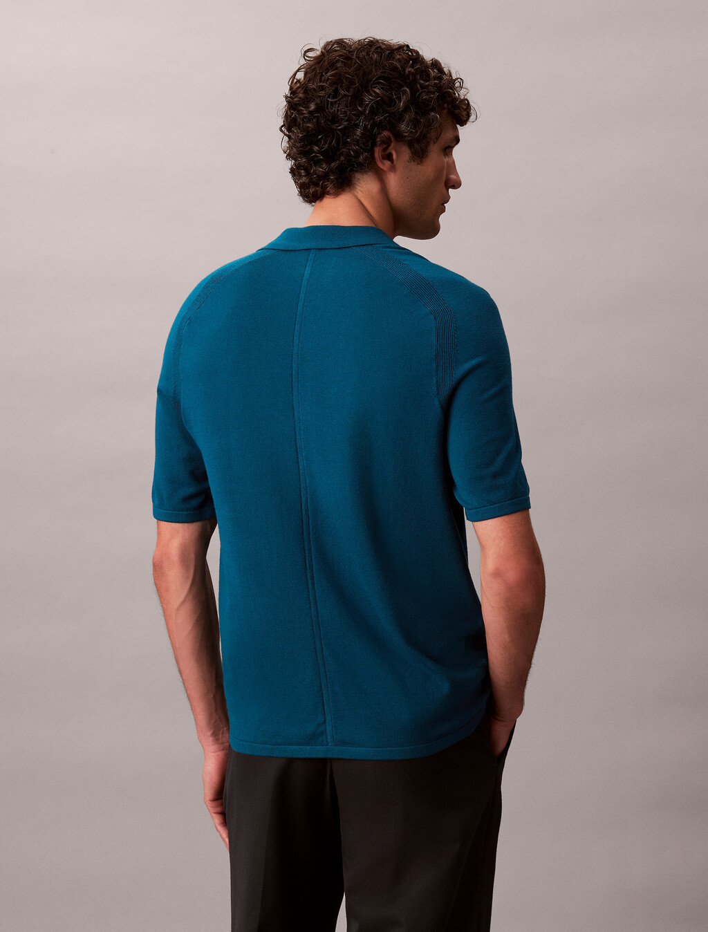 Tech Knit Viscose Polo, Deep Sea Teal, hi-res