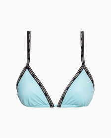 Logo Tape Triangle Bikini Top, Blue Splendor, hi-res